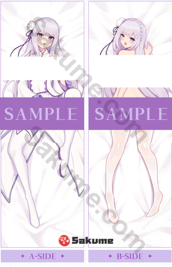 Emilia Hentai Waifu Pillow Onahole Dakimakura Split Legs Dakimakura | Re Zero