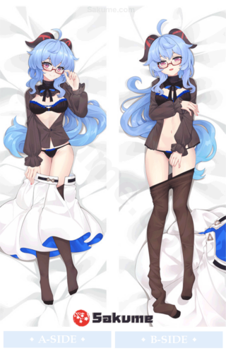 Sakume 9322054 2 Ganyu Wearing Glasses Waifu Body Pillow | Genshin Impact