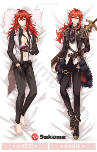 Sakume 93221212 Diluc Ragnvindr Genshin Impact Dakimakura Waifu Anime Pillowcase