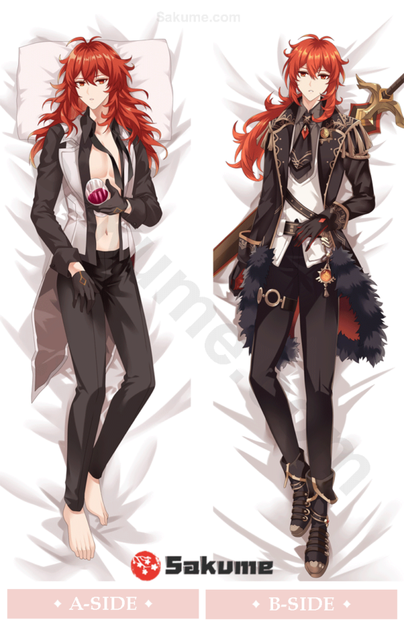 Sakume 93221212 Diluc Ragnvindr Genshin Impact Dakimakura Waifu Anime Pillowcase